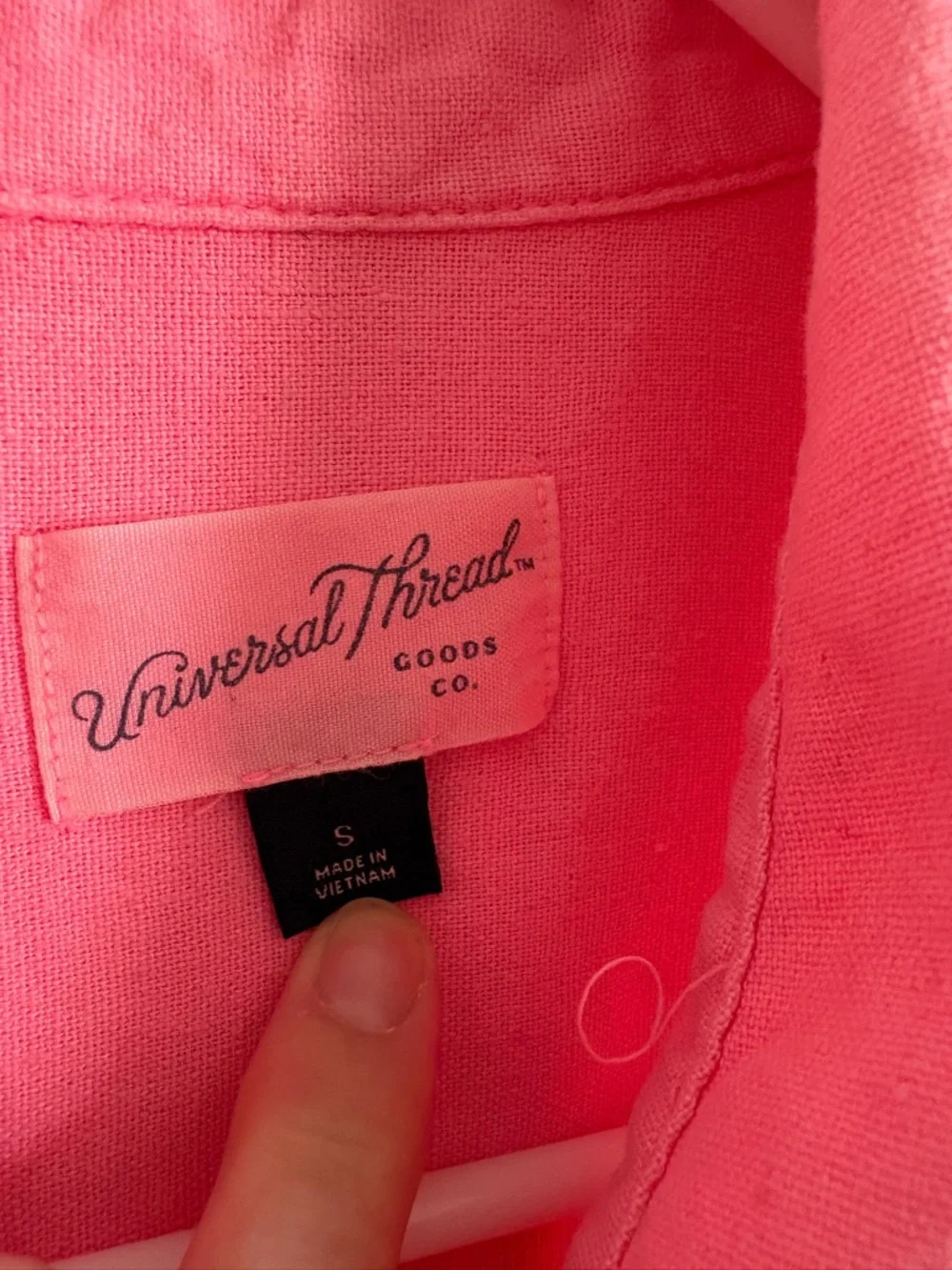 Short-Sleeve Button-Front Shirt Dress in Pink - Picture 4 of 4